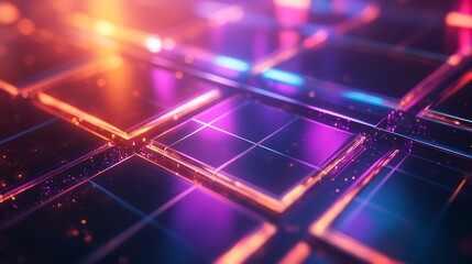Futuristic Abstract Spacescape Featuring a Glowing Square of Light in a Cosmic Environment
