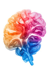 Isolated Abstract Colorful Brain Smoke