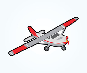 flying propeller plane vector design, airplane isolated on white background