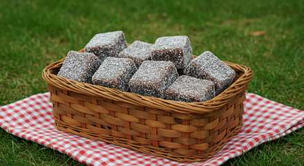 Obraz premium Delicious Homemade Lamingtons Recipe & Baking