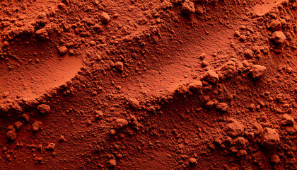 poudre d'argile rouge séchée, texture de surface