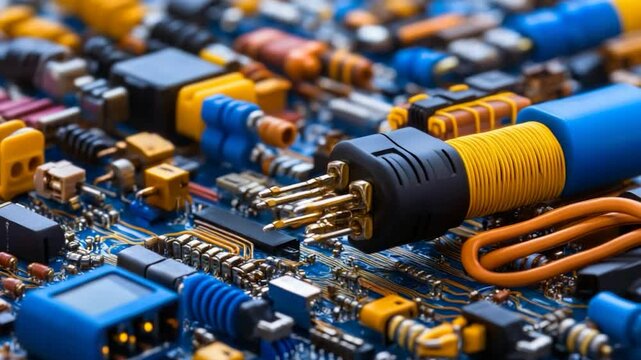 Close-up of Circuit Board Components