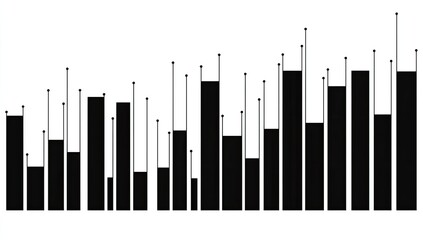 Fototapeta premium Bar graph showing data variation