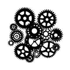 Gear wheels set, a symbol of industrial engineering and mechanical technology