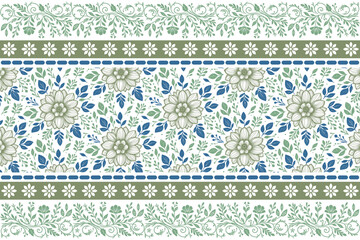 Floral seamless line pattern.Hand drawn border design.Fashion modern sketch.One line petals and stems.Minimal textile repeat

