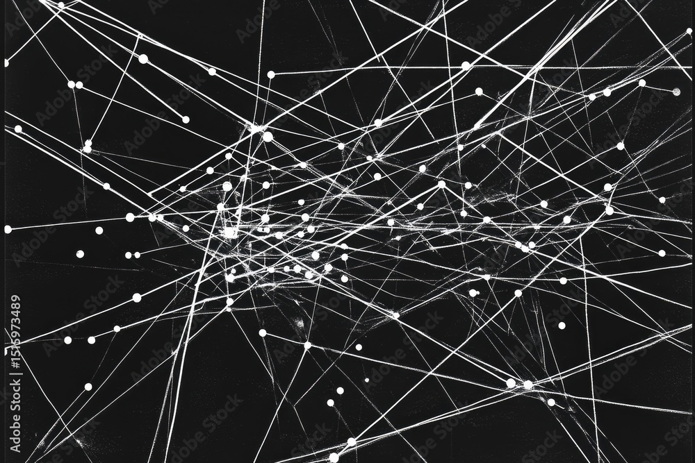 Poster abstract network of lines and points