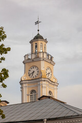 Tower clock on the city hall in Vitebsk, Belarus