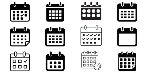 Calendar Icon Set Reminder Date Appointment Planning Schedule Symbol
