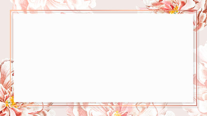 Fototapeta premium Golden floral frame wallpaper