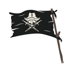 pirate flag torn vector element design template