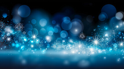 Beautiful winter illustration featuring delicate snowflakes drifting through a serene blue background, creating a magical and festive atmosphere for seasonal designs and decorations
