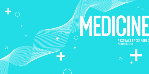 Poster for medical clinics. An illustration on the topic of the healthcare system. Abstract background, design elements. Health and treatment. A template for posting information.