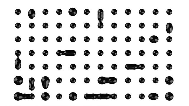 Black drop Metaball Connect Dot Set able to loop endless 4k