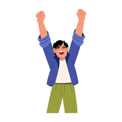 A flat style illustration showing a happy person