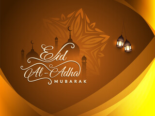 Eid al adha mubarak Islamic festival greeting card