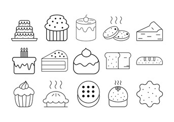Cake Outline Icon Illustration