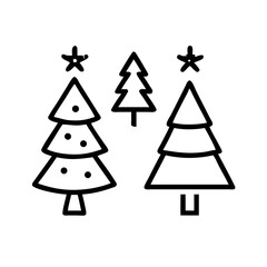 Fototapeta premium Christmas-tree outline or line icon design 