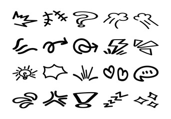 Comic Expression Scribble Line Element