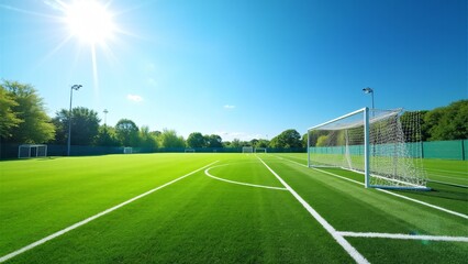 Fototapeta premium Bright Sunny Day At Soccer Field