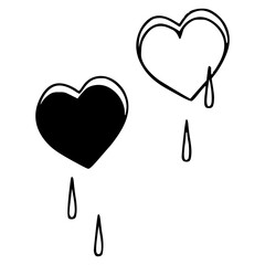 broken heart tears vector graphic