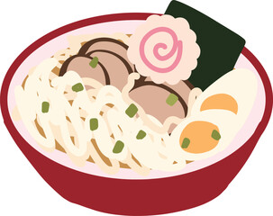 Delicious and Flavorful Ramen Bowl Illustration