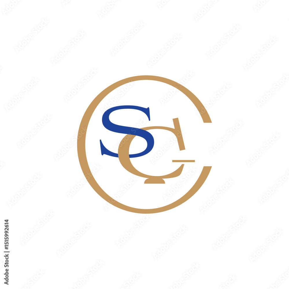 Poster a classic and elegant monogram logo featuring stylized, overlapping letters 