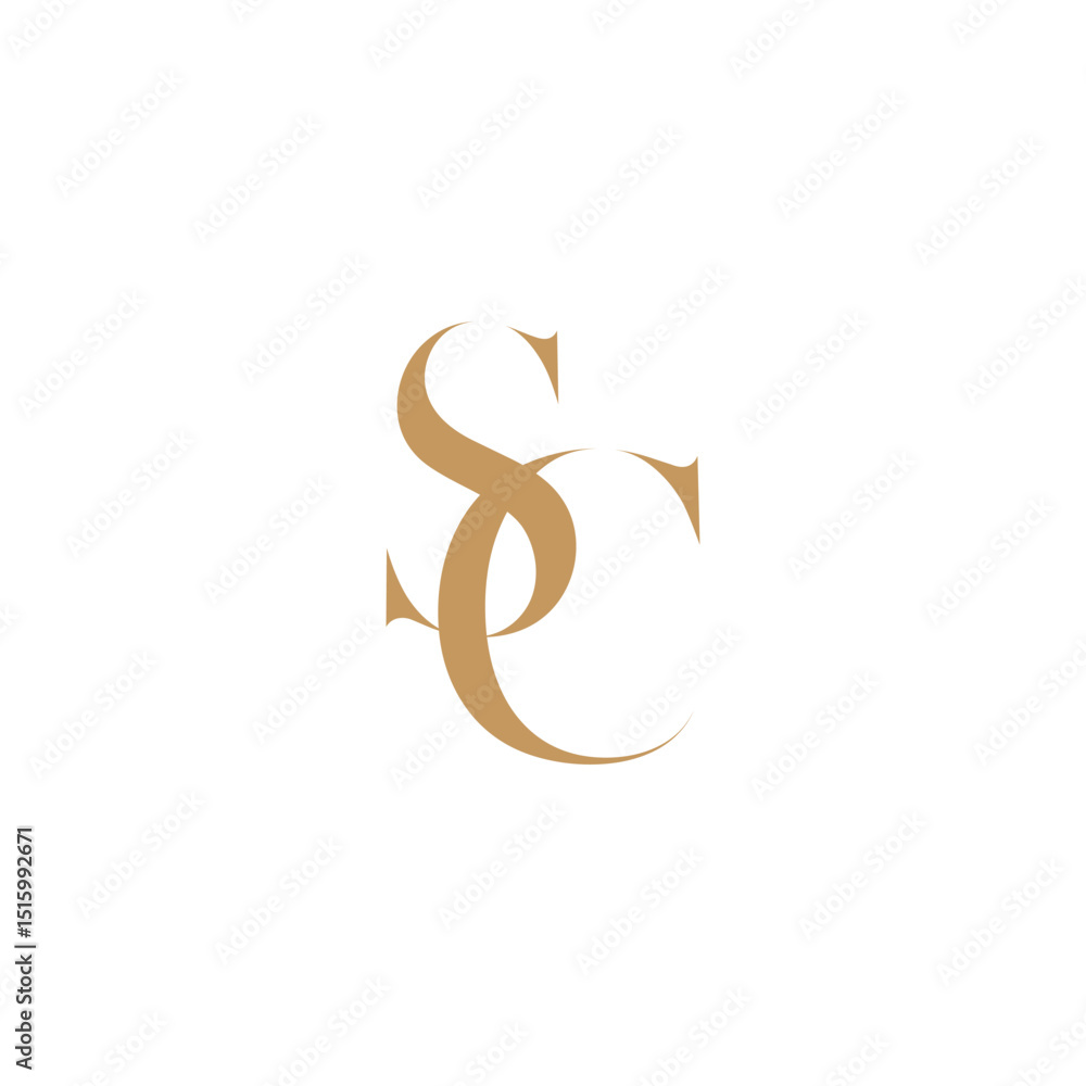 Poster a graceful and elegant monogram logo featuring stylized, flowing and overlapping letters 