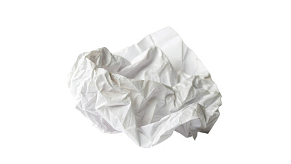 Obraz premium Crumpled sheet of paper isolated on transparent background symbolizes waste, creativity