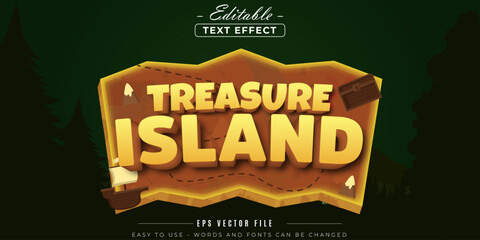 Treasure island adventure, editable text effect. © text