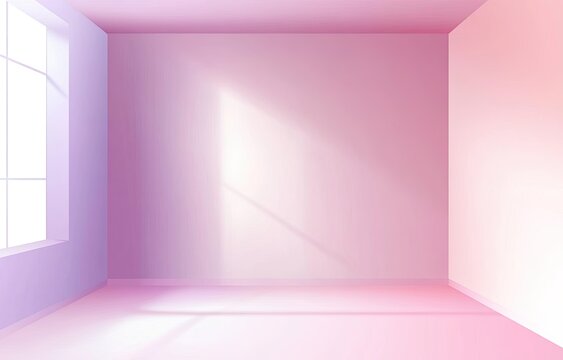 Empty room with soft pastel colors and natural light