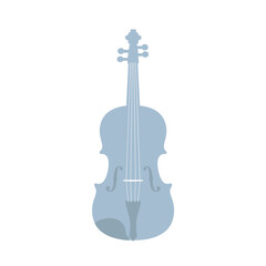 Naklejka premium Elegant blue silhouette of a violin against a clean white background