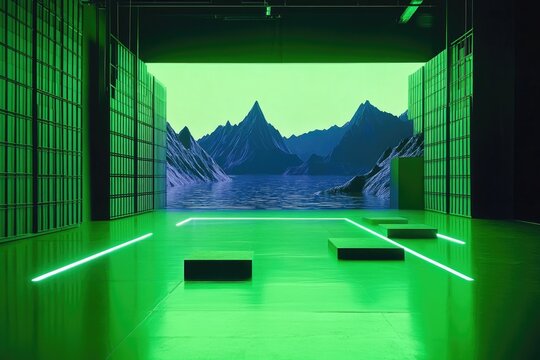 Futuristic Green Garage