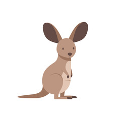 Obraz premium Cartoon illustration of a bilby with large ears, in shades of brown, on a white background