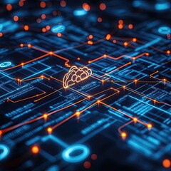 Digital transformation showcased with upgraded software, workflow redesign, cloud migration, automation, agile structures, modern interfaces, integrated tech, growth tracking.