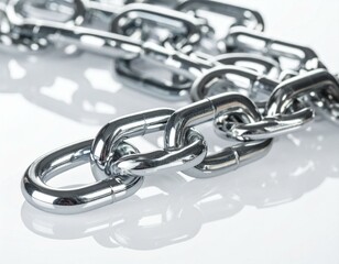 Obraz premium Strong Metal Chain Links Close Up Detail Shiny Steel Security Connection Concept