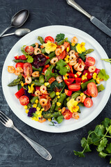 Healthy lunch plate, salad.