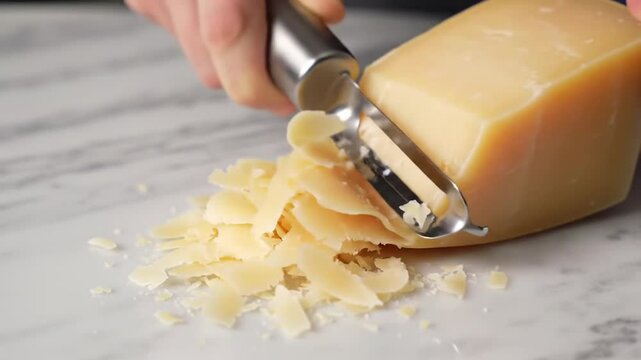 Crafting Cheese Curls with Precision Delicious Garnish Detail Closeup