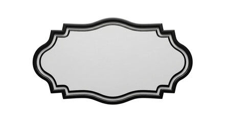 Obraz premium Elegant Silver Gray Ornate Frame With Black Border On Transparent Background