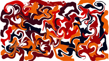 Abstract liquid background sticky texture red orange yellow isolated white