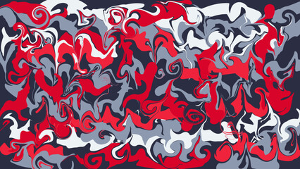 Abstract liquid background sticky texture red white gray isolated black
