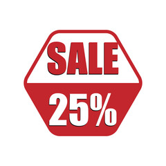 SALE 25% vector, 25% discount sales tag vector, 25% discount online banner sales tag
