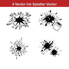 Set of spray paint design elements. Black and white isolated vector image of grunge.