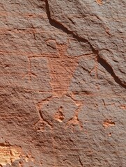ancient native american petroglyphs along the trail to the man-made kanab  sand caves north of kanab along us highway 89 on a sunny summer day