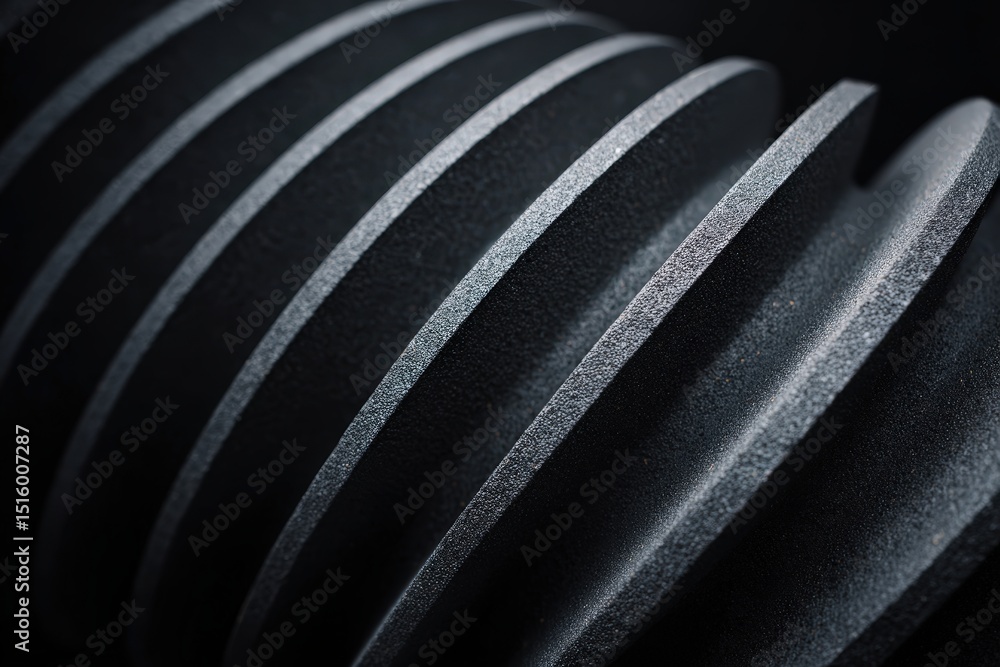 Poster spiral textured surface with contrasting light and shadows in dark setting