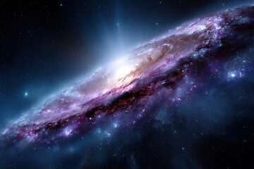 Obraz premium Vibrant spiral galaxy illuminating the depths of the universe at night