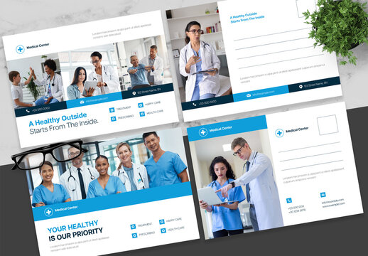 Blue And Black Hospital Postcard