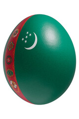 Rendered easter egg with a flag of Turkmenistan on the surface.