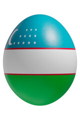 Rendered easter egg with a flag of Uzbekistan on the surface.