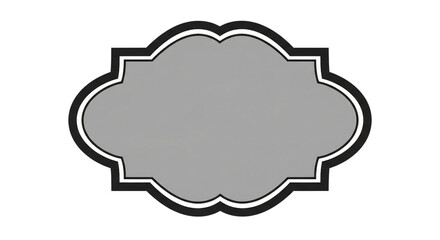 Fototapeta premium Gray and White Cloud Shaped Decorative Frame
