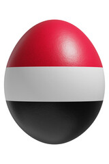 Rendered easter egg with a flag of Yemen on the surface.
